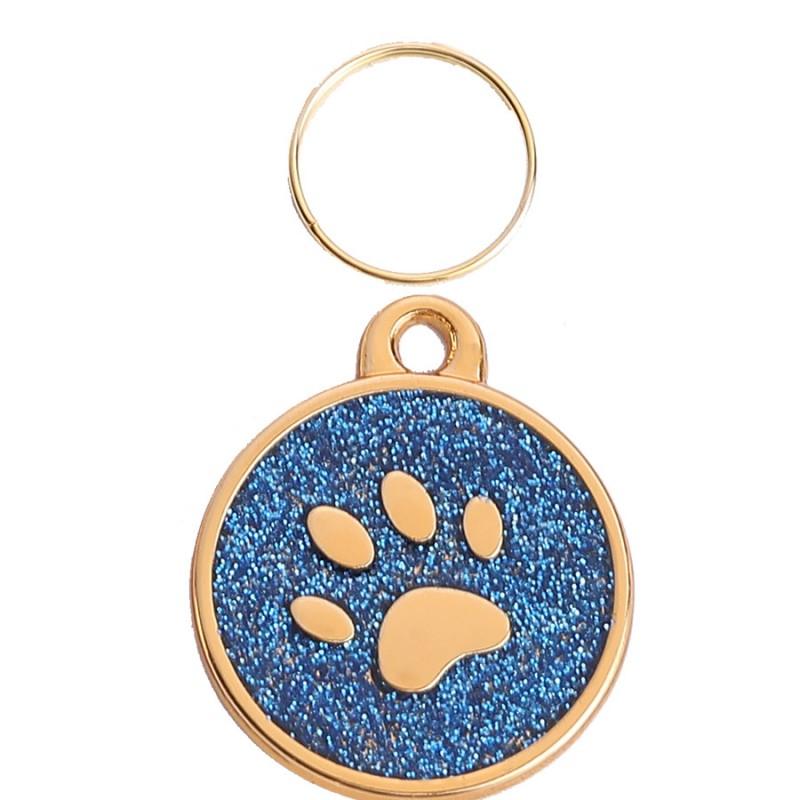 Free Custom Dog Id Name Tag Personalized Pet Dog Tags Anti-Lost Cat Tags Pet Paw Glitter Pendant Chihuahua Collar Accessories