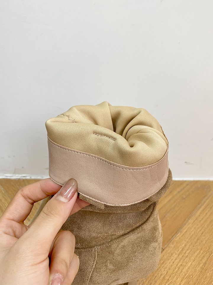 Retro Suede Pointed High-heeled Pleated Piled Boots Women's 2025 Autumn and Winter New Belt Buckle Medium Tube Temperament Martin Boots
