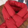 Casual Solid Color Cotton Padded Scarf Windproof Keep Warm Cross Feather Shawl Apparel Accessories Down Neck Scarf Girls