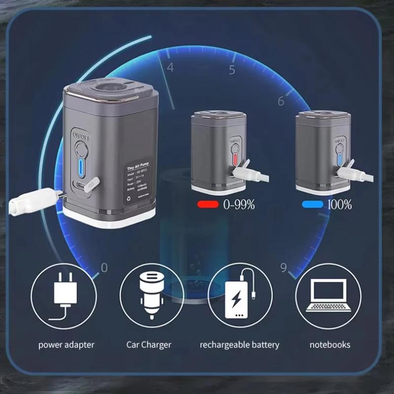 Portable Air Pump Camping Mattress Wireless Inflator Rechargeable Air Cushion Inflator Hiking Air Cushion Inflator/Deflator Pump