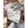 Women's Casual Short Sleeve Gradient Print T-Shirt-Round Neck Stretch Top