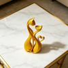 3D Printed Couple Cat Sculpture, Abstract Double Cat Figurine, Minimalist Modern Cat Decoration for Table, Aesthetic Gift for Cat Lovers
