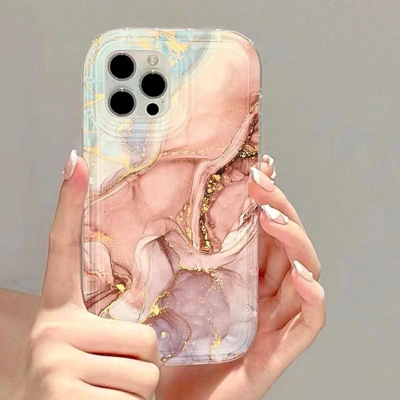 Schwarze Handyhülle mit Farbverlauf und Aquarell-Motiv für iPhone 15 Pro Max, iPhone 11 12 13 14 Pro XS Max XR X 7 8 Plus SE 2020