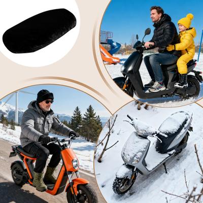 Motorcycle Seat Pad Plush Motorcycle Warm Seat Cover Cycling Comfortable Protector For ATV Moped Scooter Adventure Outdoor Snow