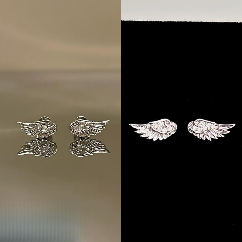 Sada 3/4ks Lesklé náušnice Anjelské krídla Dámske Vintage Párové Kreatívne Luxusné Kryštálové Geometrické Osobnostné Krížové Náušnice Šperky