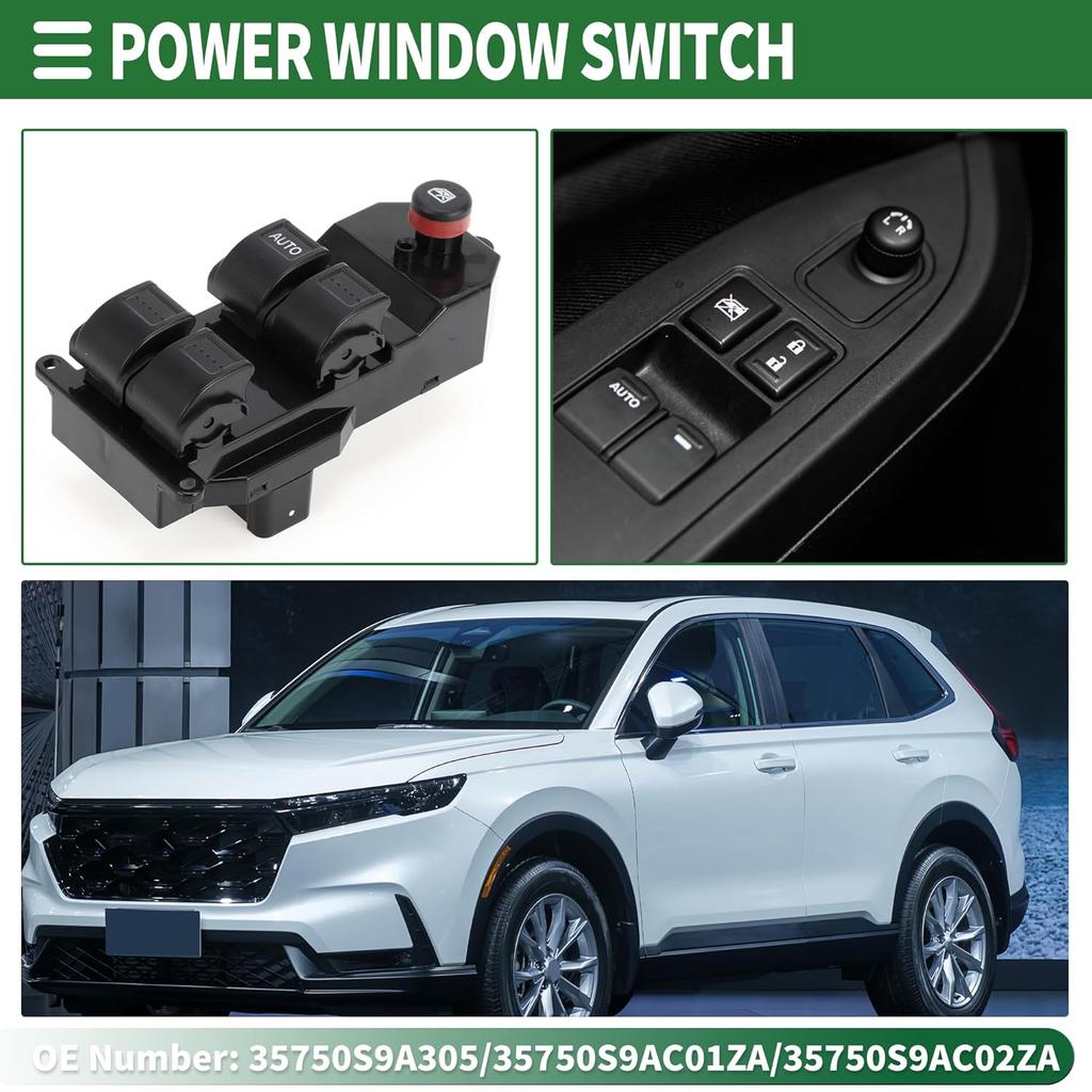 Motoforti Power Window Switch Window Control Switch for Honda CR-V 2002-2006 No.35750S9A305/35750S9AC01ZA Black