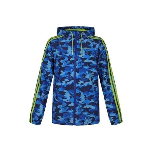 adidas Camouflage Hoodie Sports Jacket for Men, Academy Blue L синий