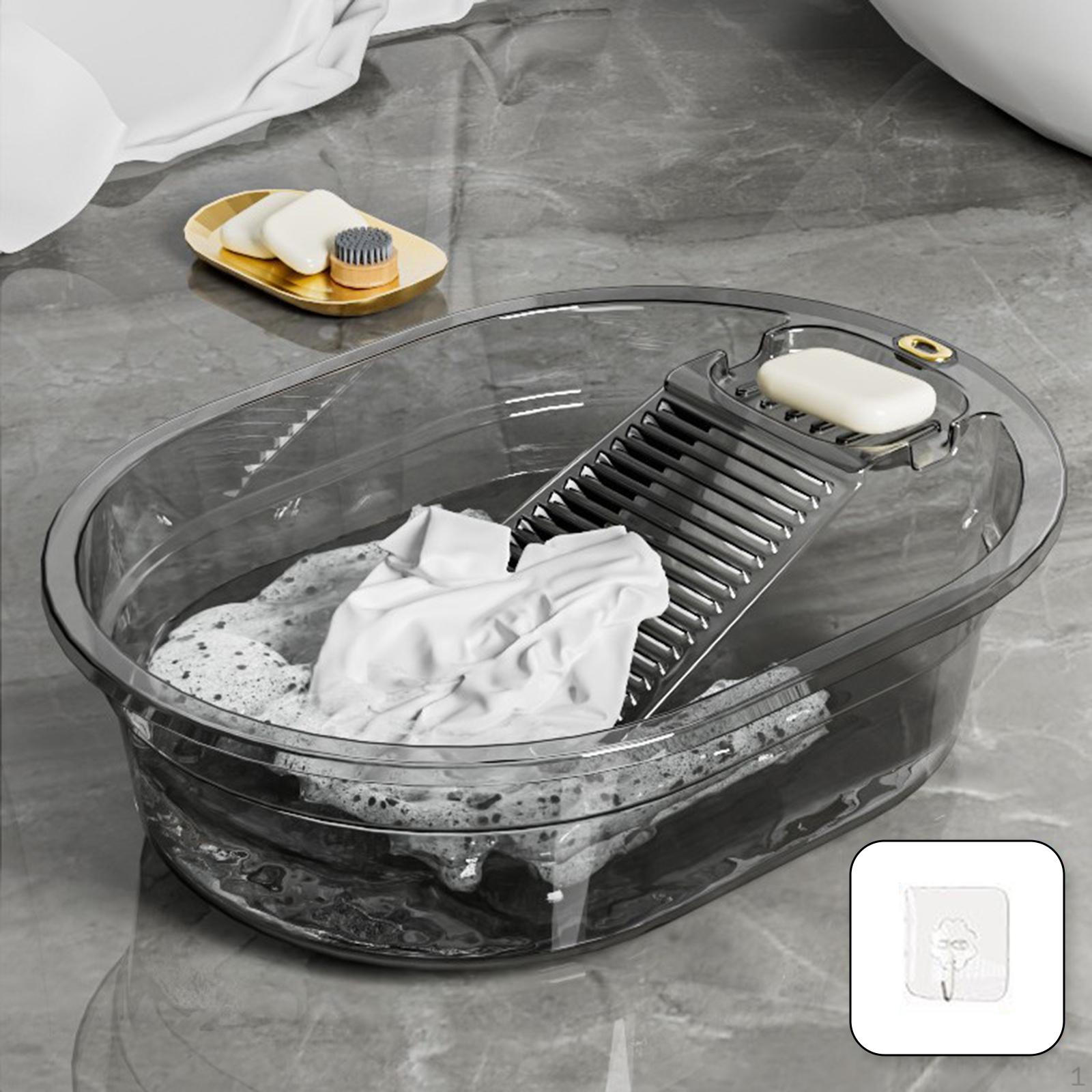 

Compact Washboard Basin for Outdoor Laundry and Cleaning Needs сірий колір
