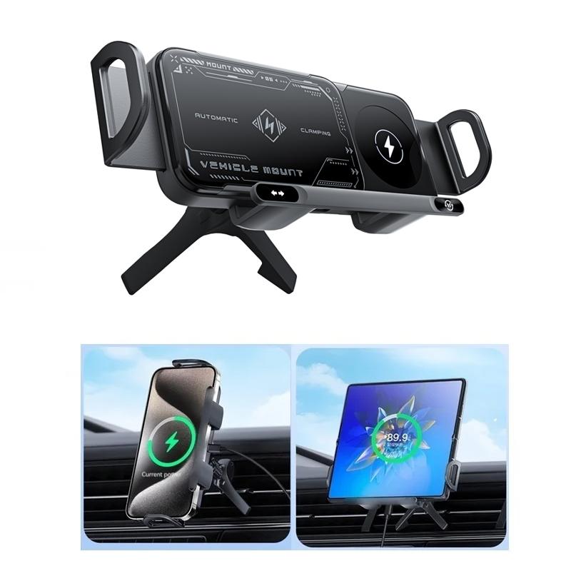 Car Wireless Charger Mount Holder for Samsung Galaxy Z Fold 7 6 5 4 3 2 Fast Charging Phone Holder for iPhone 17 16 15 14 13 12