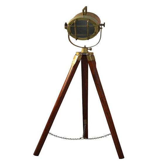 Nautical Handgjord Golvlampa LED Antik Fixed Spot Search Light 101,6 cm