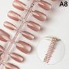 30Pcs Nails Handmade Gradient Cat'S Eye Press On Fake Nails Medium Short Nail Tips Popular Design Decoration Flower Full Cover