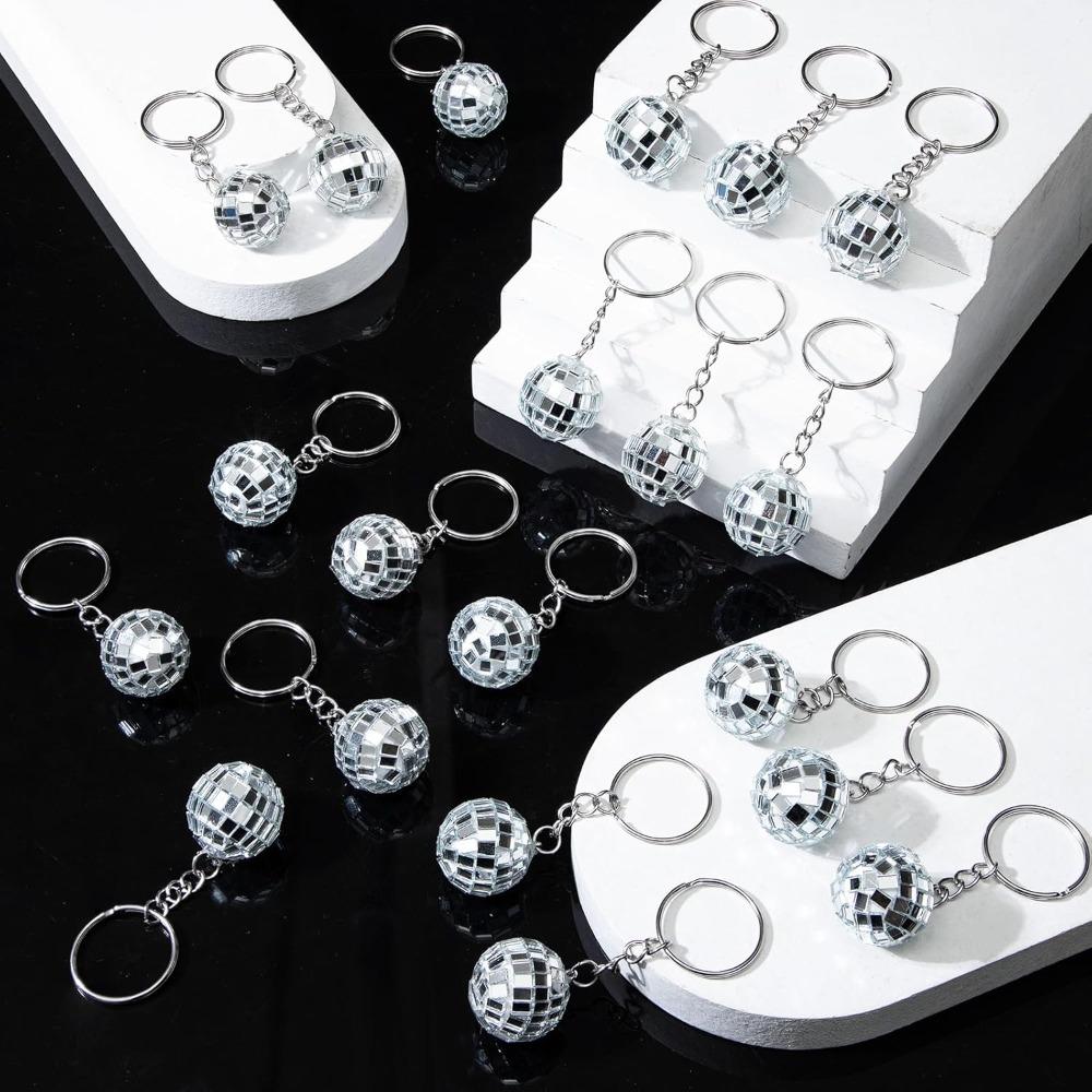12pcs Disco Ball Keychain Disco Ball Keychains Bulk Disco Ball Key Chain Party Favors for Party Supplies Decorations Mirror Ball Keychain Pendant
