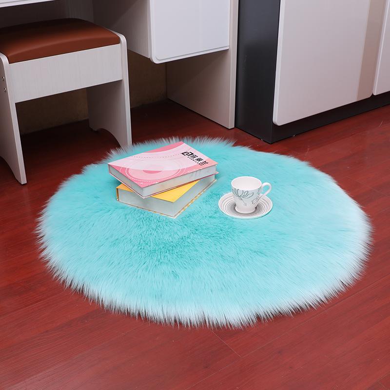Plush Round Imitation Wool Carpet Floor Mats Foot Mats Household Indoor Full Floor Decorative Carpet