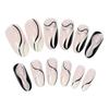 Nackte Lange Spitze Nagel Rose Tragen Nagel Fertiger Falscher Nagel Nagelpflaster Nagelpflaster Wasserdicht Abnehmbares Nagelpflaster