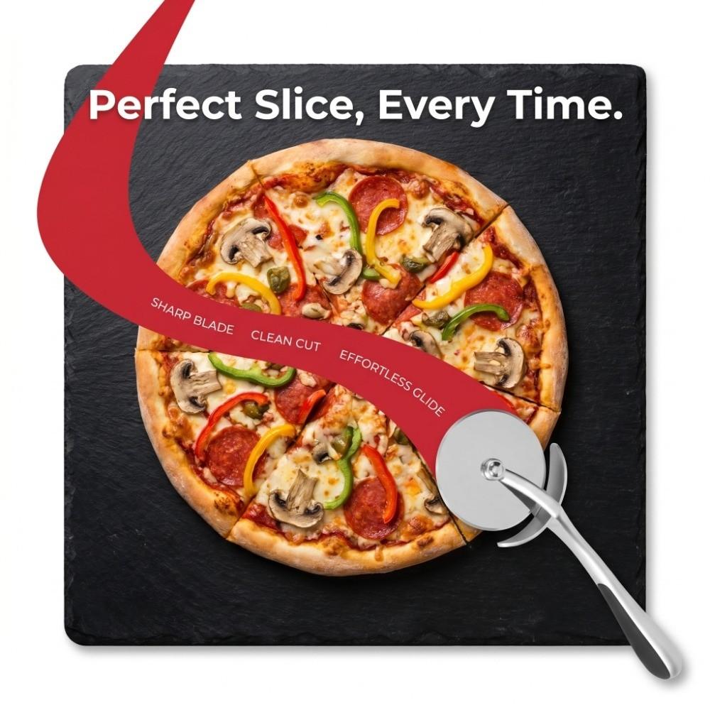 Smooth Rotating Professional Pizza Cutter Precision Edge Pastry Pizza Cutter  Bakery Catering