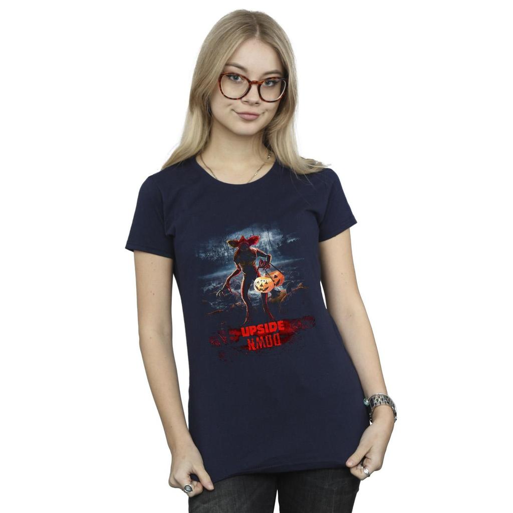 Netflix Womens/Ladies Stranger Things Pumpkin Upside Down Cotton T-Shirt