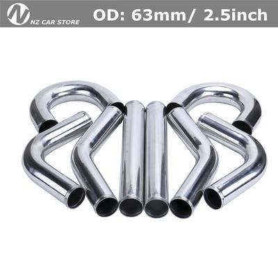 63mm 2,5" Zoll Aluminiumrohr Lufteinlassrohr für Rennwagen Ladeluftkühler 0/45/90/180 Grad L J U S Typ Länge 500mm Universal