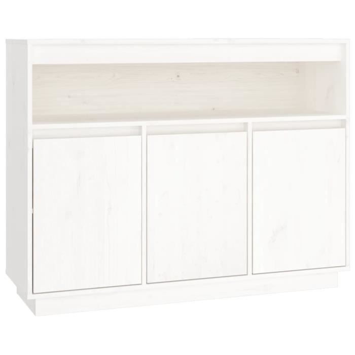 814390 vidaXL Buffet Blanc 104,5x34x80 cm Bois massif de pin