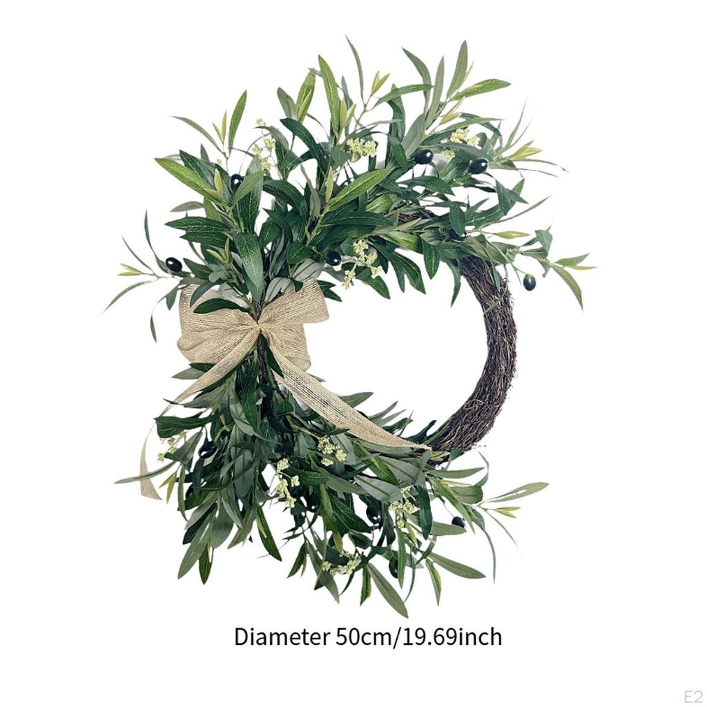 Artificial Olive Wreath Greenery 20 Inch Multipurpose Hanging Garland Realistic