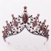 Nádherné fialové křišťálové královské královské tiáry a korunky soutěžní plesové princeznovské svatební vlasové šperky doplňky do vlasů