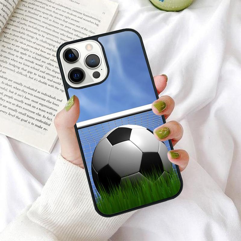 Fire Football Phone Case for iPhone 17 Air 16 Coque 15 14 12 13 PLUS 11 PRO MAX Back Cover Fundas Shell