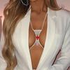 Luxury Heart Crystal Chest Bra Jewelry Rhinestones Body Chain Necklace Bra Chain Jewelry Body Jewelry For Women Sexy
