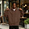 Men's Lined Zip Up Hoodie, Loose Fit Casual Pullover Sweatshirt with Hood