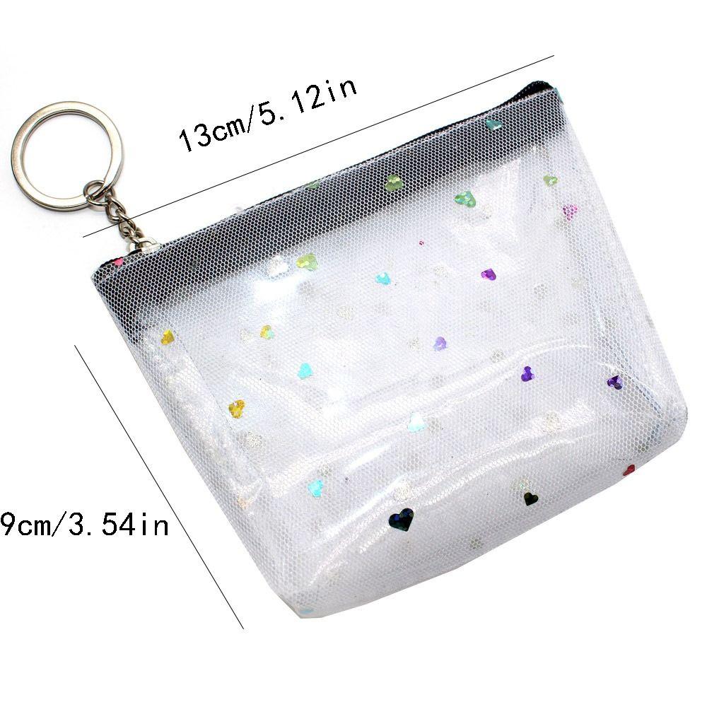 Zipper Transparent Coin Purse Candy Color Card Storage Bag Simple Small Wallet  Lady