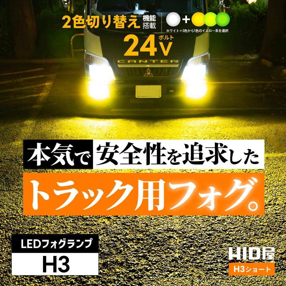 HID shop fog lamp LED H3 2 color switching white