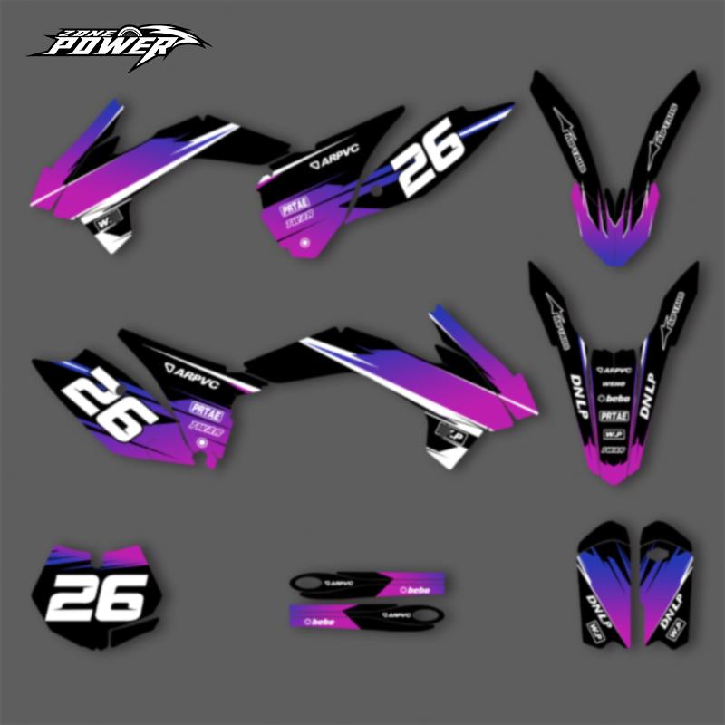 Powerzone Custom Team Motorcycle Decals Stickers Kits for KTM SX85 SX 85 2013-2014 2015-2017 Number Name Custom