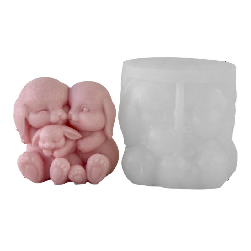 

Couple Hare Silicone Candle Molds Heat Resistant Silicone Mould for Making Candle Soap Epoxy Resin Festival Decoration 1