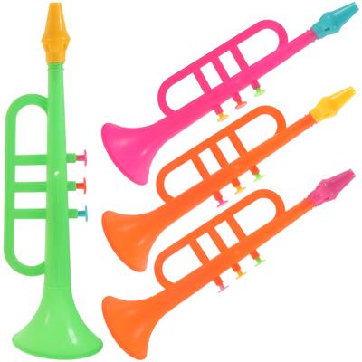 4 szt. Trąbka sceniczna dla małych dzieci Instrumenty symulacyjne Trąbki Plastikowa zabawka Prezent Zabawny Mini
