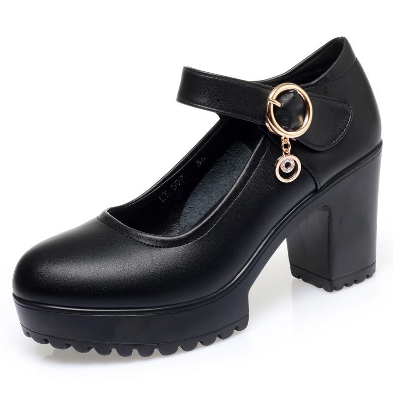 Fashion Women's High Heel Shoes Shallow Thick Bottom Platform Pumps Women Shoes 2024 Block High Heels Shoes for Office Party Wedding