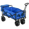 Garden Cart 110L with Telescopic Handle and 15L Thermal Bag in Steel and Fabric, Blue
