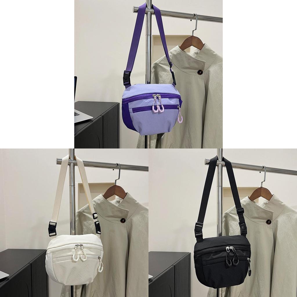 Minimalist Nylon Crossbody Bag With Zipper Closure For Daily Casual Wear