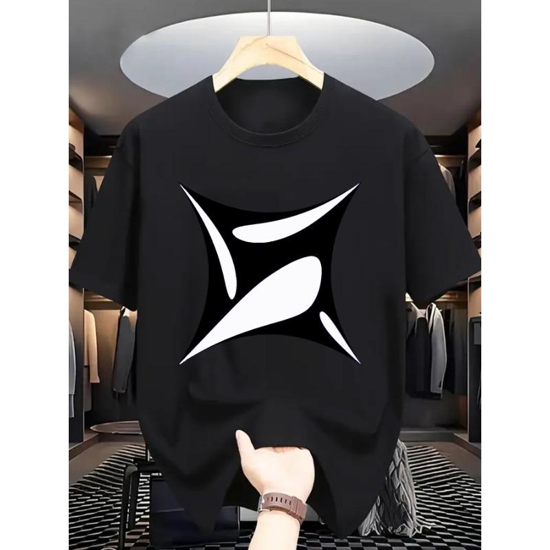 European Size Summer Men's Fashion Pattern Short Sleeve T-Shirt with Letter Print