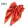 Ghost Hair Clip Halloween Silky Satin Bows for Women, Big Ribbon Bow Clips Girls, Long Streamer Oversized Tail Barrettes, Cute Bat Spider Web Pumpkin