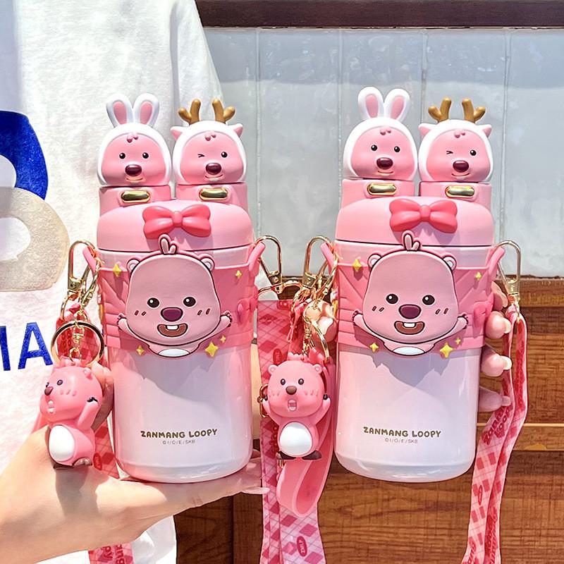 Loppy Insulated Water Bottle For Girls With Stainless Steel And Leakproof Lock For Kids And School Use