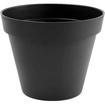 Round Flower Pot - EDA - Tuscany - 43 L - Ø 47.5 X H.40 Cm - Anthracite Grey - Indoor/Outdoor