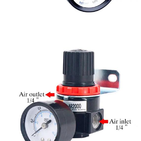 AR2000 G1/4'' Pneumatic Air Compressor Pressure Regulator Valve Reduction Valve With 4mm 6mm 8mm 10mm 12mm Connector Fittings
