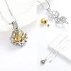 Stainless Steel Hollow Jewelry Heart Shaped Pendant Necklace Lotus Flower Shape Jewelry