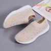 9 Colors Rimocy Shining Crystal Flats Women Spring Breathable Knit Platform Sneakers Woman Comfortable Soft Bottom Non -Slip Sports Shoes