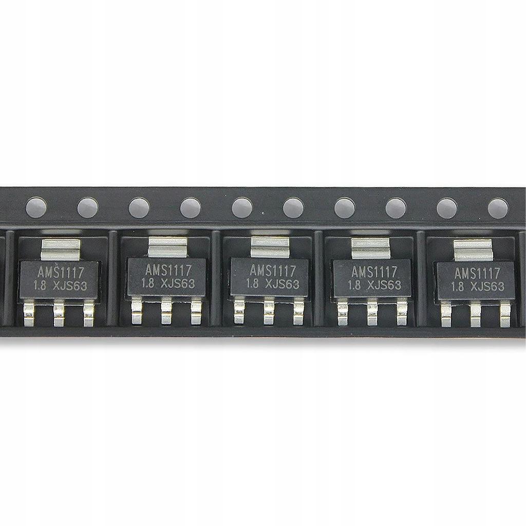 Rosfix Stabilizator Napięcia AMS1117 5V 1A – Kompaktowa Obudowa SMD SOT223 | Zabezpieczenia Przeciążeniowe | 2 Sztuki