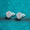 Geometric Square Moissanite Stud Earrings Women Sterling Hypoallergenic Fashion Jewelry