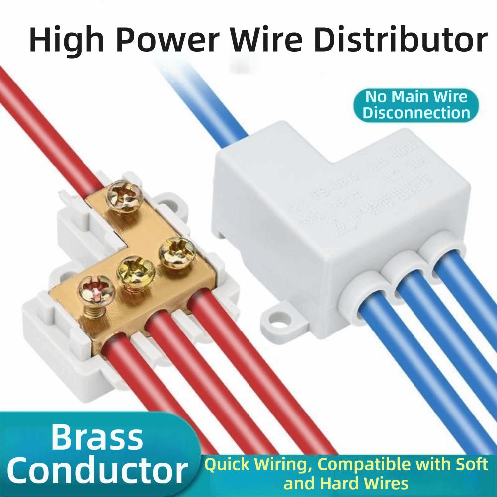 New Spliceable High Power Splitter Conductor Brass Universal Quick Terminal Block Fast Connector Electrical