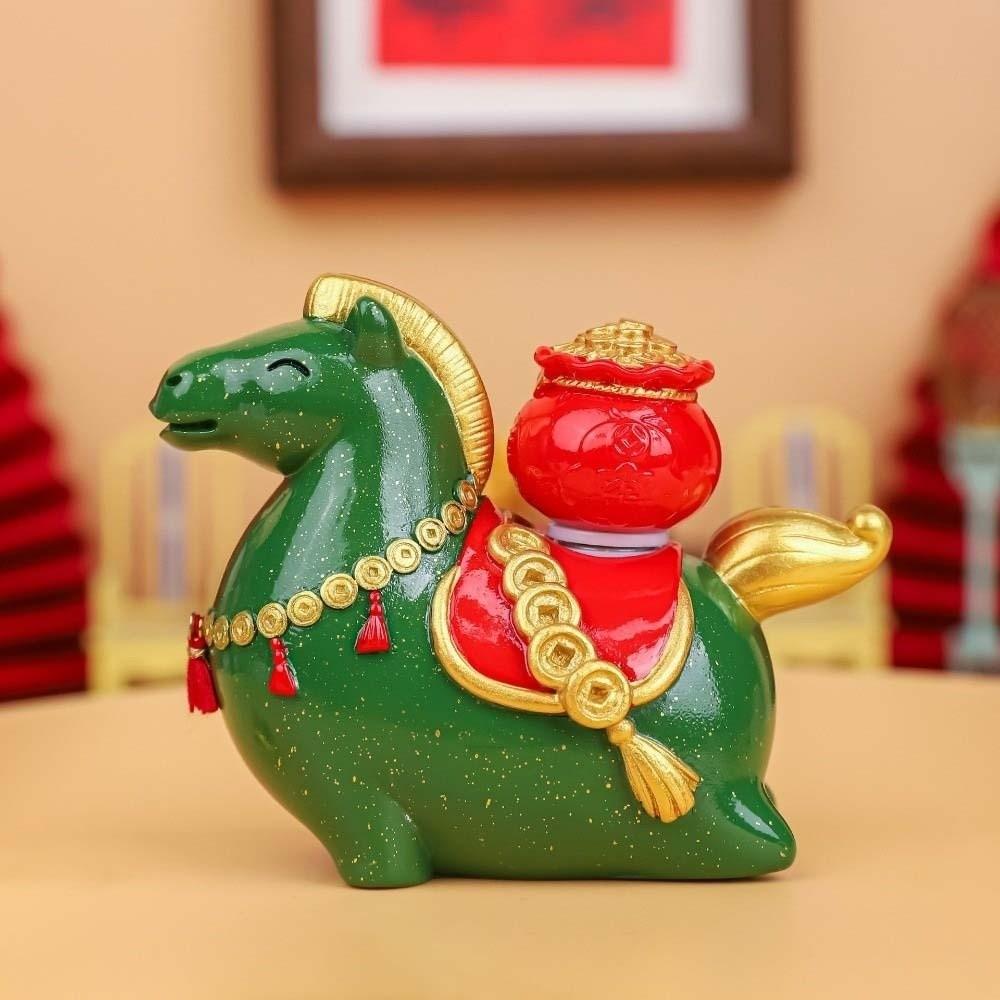 Resin Zodiac Horse Figurines Chinese Style Horse Figures Ornament  Chinese New Year Gift