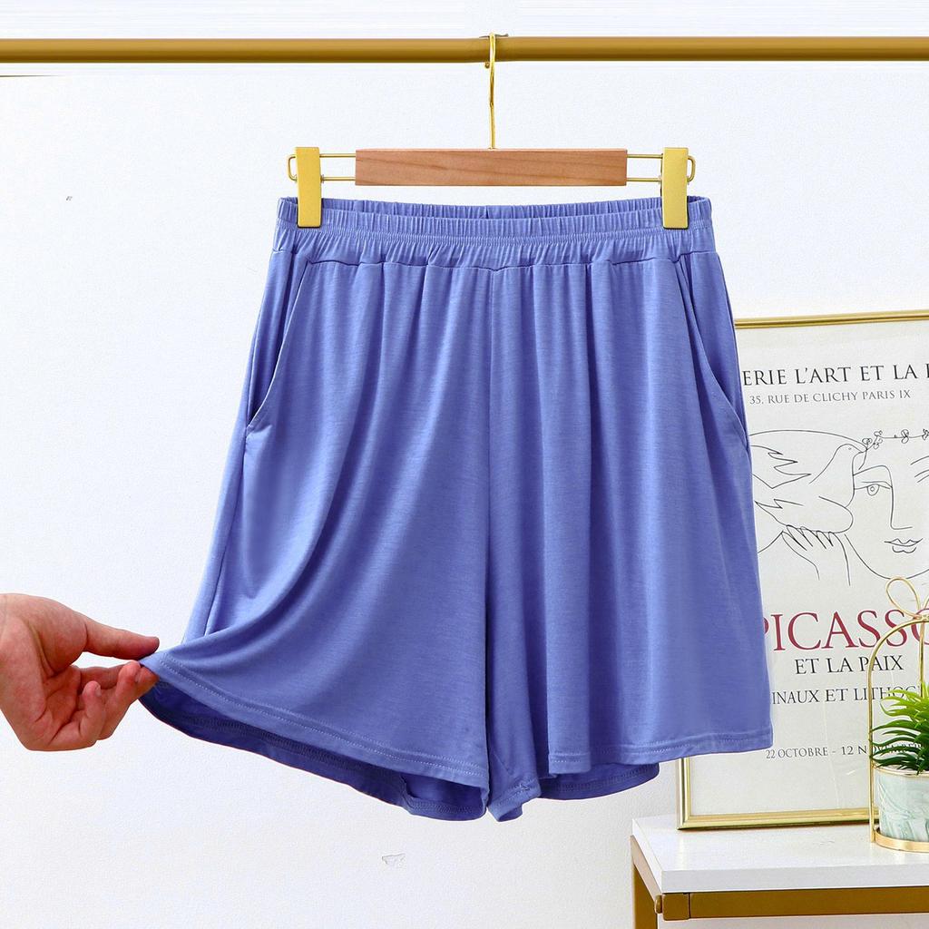 2022 Korean Style Modal Summer Pocket Shorts - Plus Size Loose Wide Leg Sleep Pants