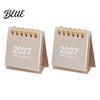 Gold Twin Binding Desk Calendar Mini 2026-2027, Oct 2026 To Dec 2027 Standing Flip Small Artistic Office Stationery Supplies Calendar, 14 Monthly