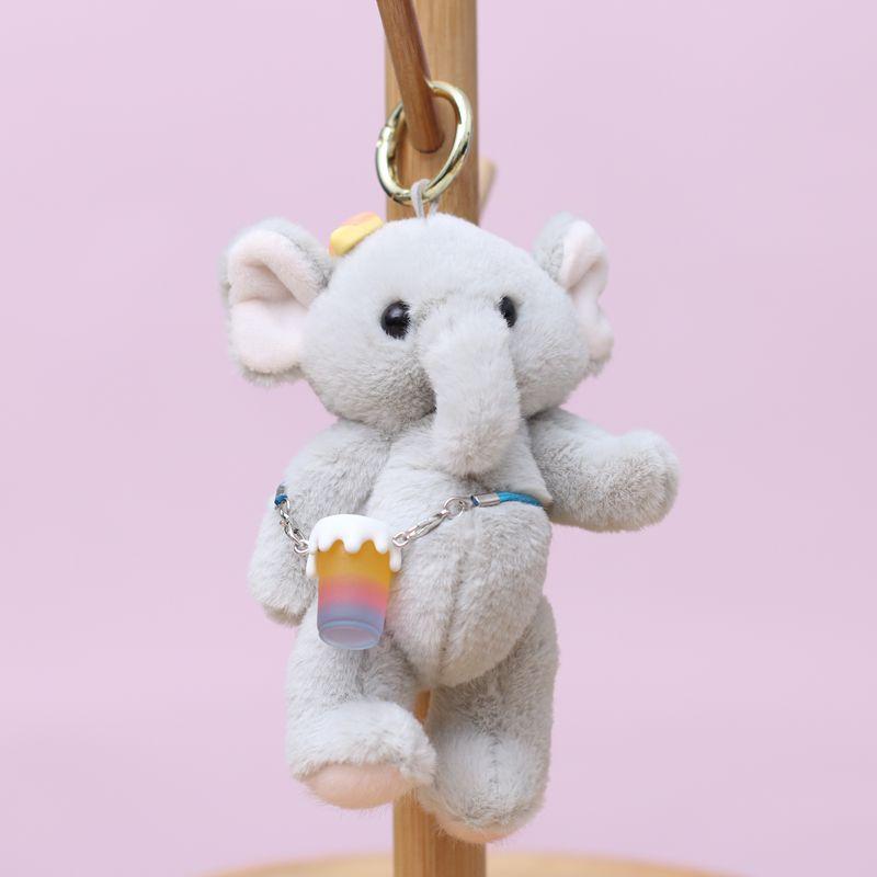 1Pcs Cute Soft Plush Elephant Doll With Joint And Hand And Foot Movement Charm Keychain Toy Bag Pendant Home Decor Gift