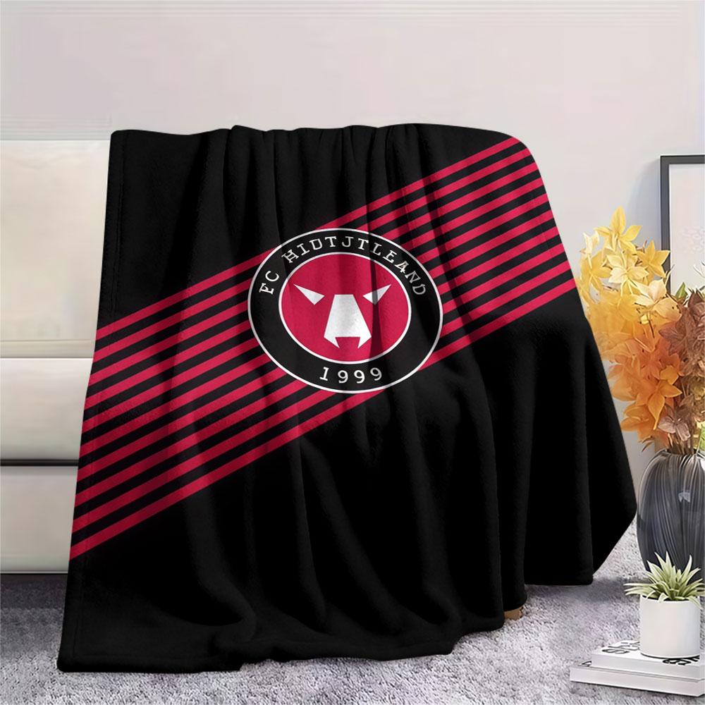 FC Midtjylland Logo FlAannel Blanket, High Quality Comfortable for All Seasons, Home Decor, Warmth and Comfort